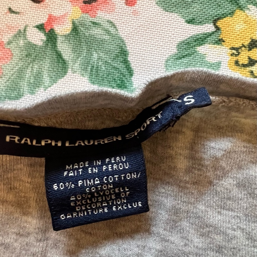 Ralph Lauren V-Neck Gray Cotton Long Sleeve Tee - Picture 4 of 4
